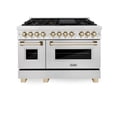 thumbnail image 3 of ZLINE 48 in. Autograph Edition Dual Fuel Range in DuraSnow Stainless Steel with Matte Black Accents (RASZ-SN-48-MB), 3 of 5