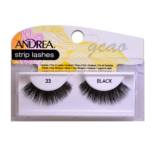 Andrea Lashes Strip Style 33, Black, 1 Set, 2 Pack