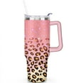 thumbnail image 2 of Pink Leopard Print 40 Oz Tumbler with Handle Lid and Straw, Stainless Steel Double Walled Vacuum Insulated Cup, Cute Anniversary Wedding Birthday Gifts Tumbler for Women Men Friends Outdoor Indoor, 2 of 7