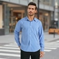 thumbnail image 7 of Men's Long Sleeve Plaid Dress Shirts with Pocket Casual Button Down Shirt Formal Business Tops, 7 of 7