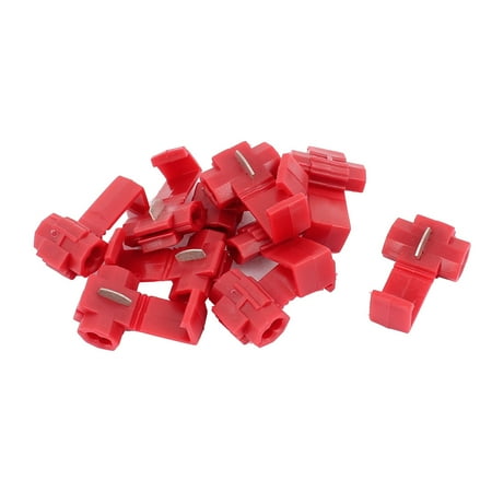 Solderback Splitter - Unique Bargains 10Pcs Lock 22-18AWG Red Insulated Splitter Wire Quick Connectors Crimp