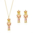 thumbnail image 5 of NICKSUN Christmas Nutcracker Jewelry Set for Women Cute Sparkling Diamond Nutcracker Soldier Pendant Necklace Earrings Set Christmas Party Jewelry Accessories for Women, 5 of 9