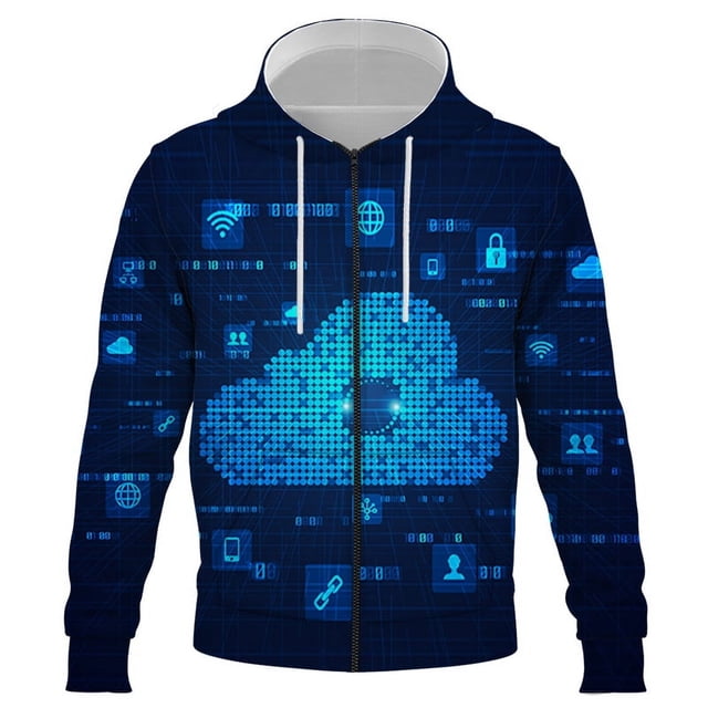 Sudadera con capucha y cremallera para primavera y otoño para hombre y mujer, sudadera con tecnología digital, jersey con estampado 3D, ropa de calle para niño y niña, abrigo con capucha para niño y n