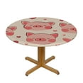 thumbnail image 3 of BANET Pink Kawaii Piggy Round Tablecloth, Pig Themed Party Decorations Tablecloths, Spill Proof Table Cloths for Picnic Camping Tabletop Decor 42"-46, 3 of 8