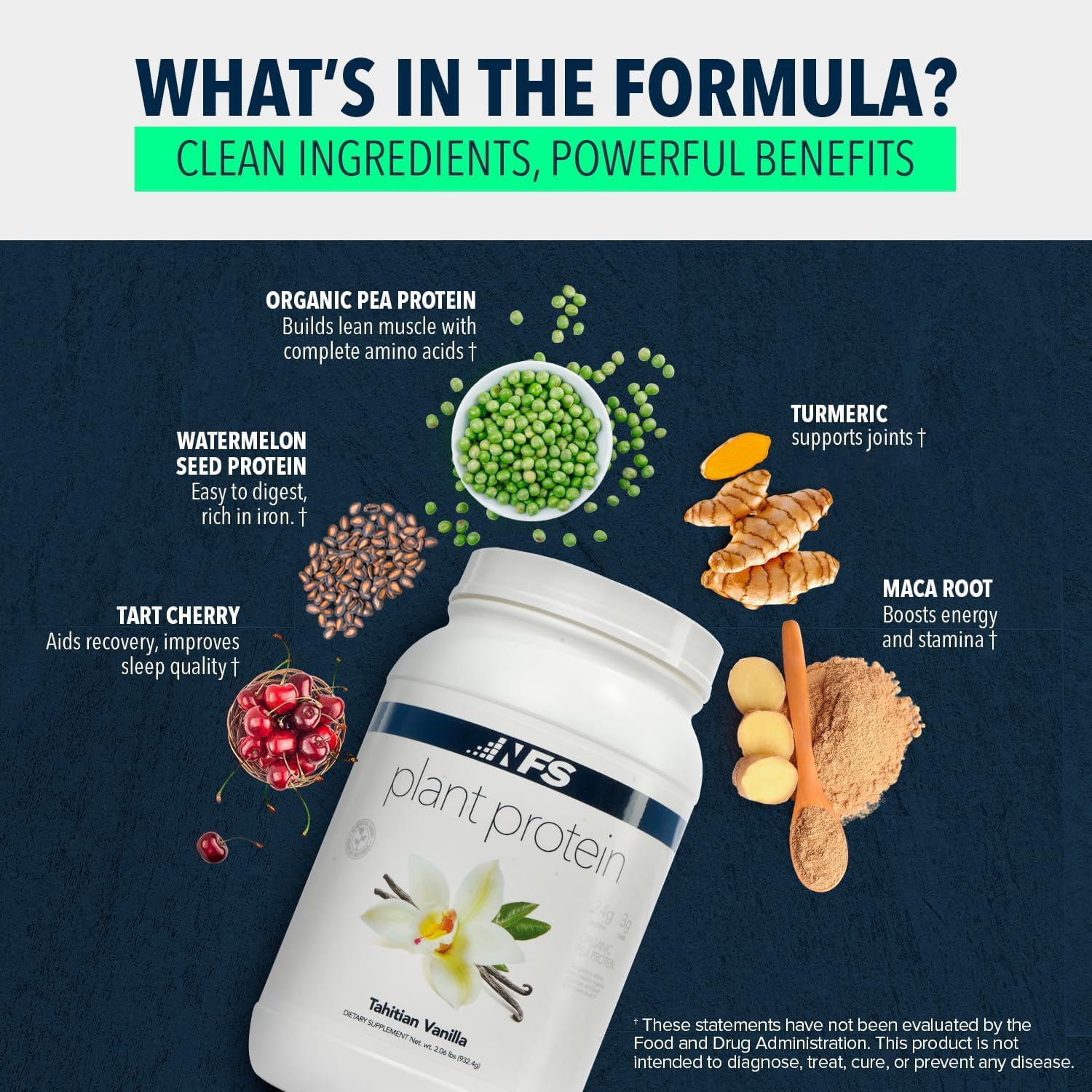 NF Sports Organic All-Natural Plant-Based 22g Protein Powder, Chocolate Maca, Gluten-Free, Vegan, 25 Servings