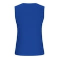 thumbnail image 5 of HOWPAY Débardeurs pour Femmes Sans Manches Couleur Unie Basique Mignon T-Shirt Extensible Ajusté Confortable Col Rond Chemises Décontractées Été Camisole Bleu TTG, 5 of 5