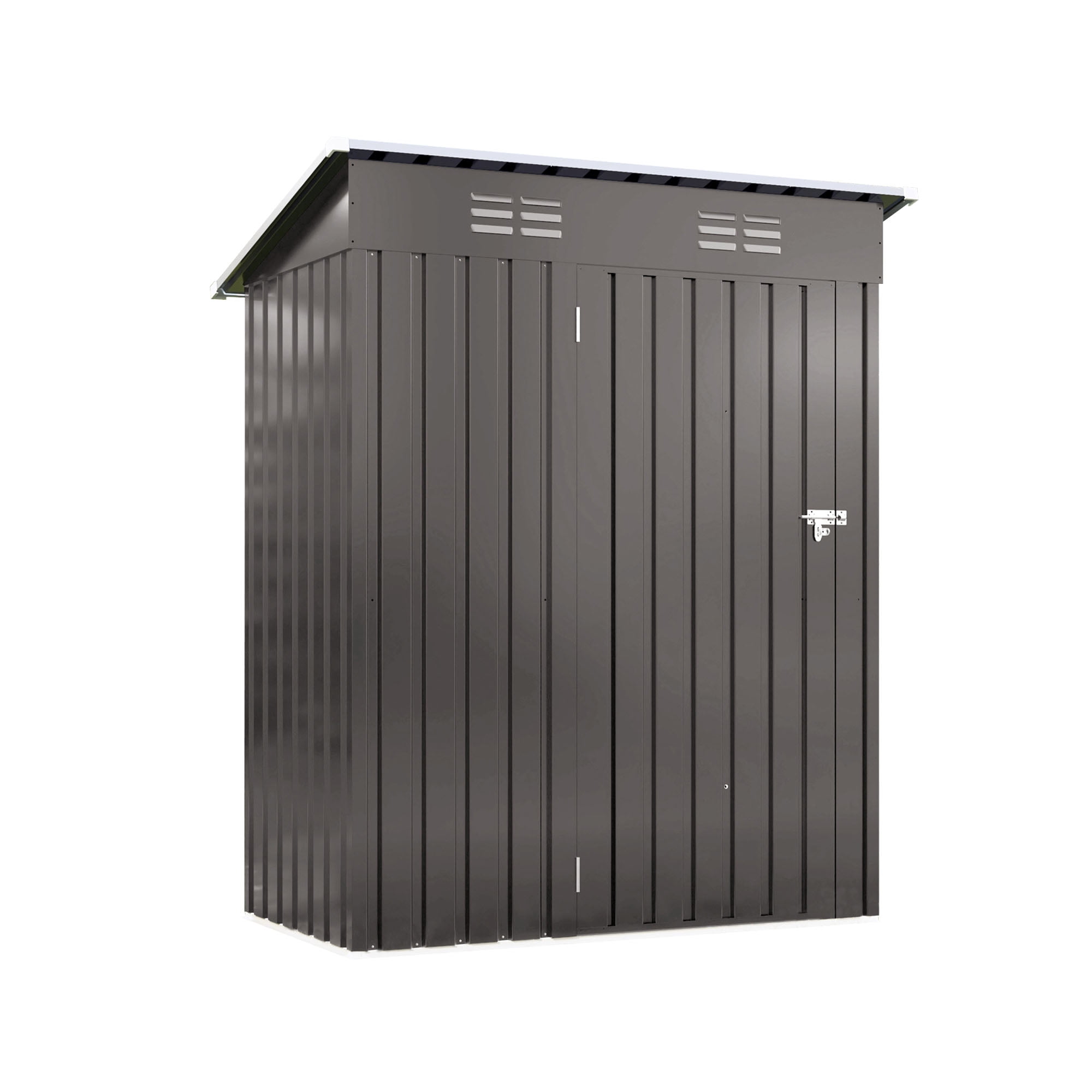 5X3 FTWeatherproof Metal Outdoor Storage Shed, Compact Tool Shed for Garden and Backyard, Lockable Door for Sundries(Base not included)