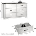 thumbnail image 2 of Farmhouse 6 Drawers Double Dresser for Bedroom, Modern White Dresser Chest of Drawers, Wide Dressers Organizer, Accent Storage Cabinet for Closet, Living Room, Hallway, Antique White, 2 of 6