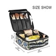 thumbnail image 3 of FORMRS Travel Makeup Bag Large Capacity Train Case Cosmetic Organizer with Adjustable Dividers, Blue Floral, 3 of 8