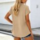 thumbnail image 5 of Camisetas de Manga Corta Extra Larga para las Mujeres Blusa con Cuello en V Azul Claro, 5 of 8