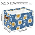 thumbnail image 4 of Yayeee 2 Pack Canvas Storage Basket with Handles for Shelves Fabric Bins Closet Organizer, Cute Fried Eggs, 4 of 8