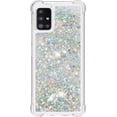 thumbnail image 2 of Compatible with Samsung Galaxy A51 5G Case Glitter Luxury Cute Love Liquid Quicksand Clear TPU Girls Women Stylish Bumper Shockproof Protective Case for Samsung Galaxy A51 5G Sliver YB, 2 of 12