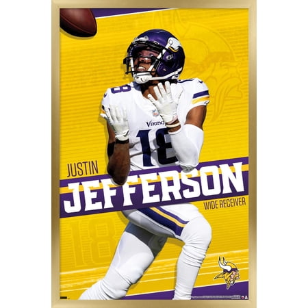 NFL Minnesota Vikings – Justin Jefferson 22 Wall Poster 22.375 x 34 Framed