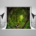 thumbnail image 1 of EREHome Tissu Polyester 7x5ft Forêt Photographie Arrière-Plans Vert Studio Photo Fond Prop, 1 of 3
