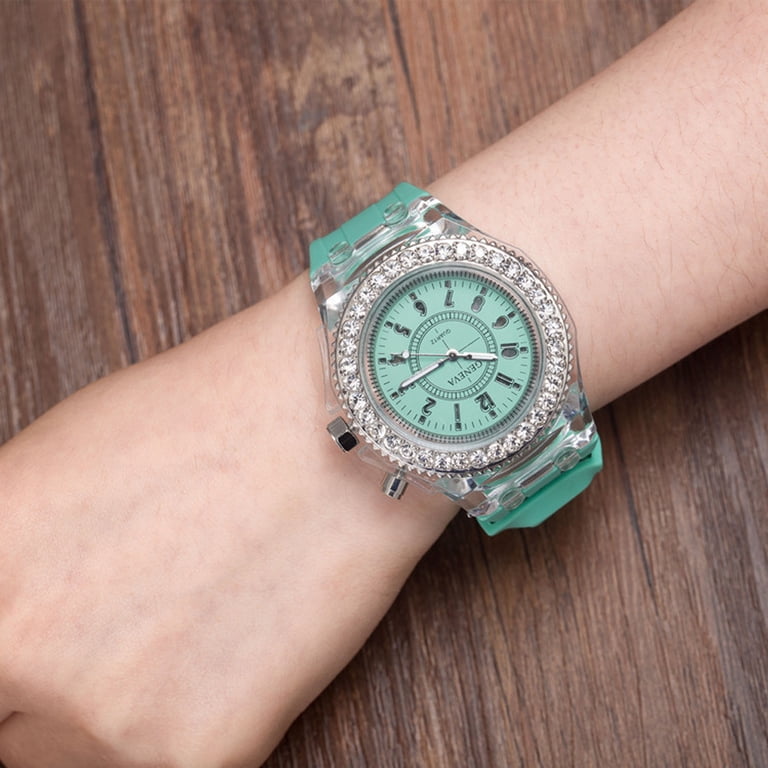 Weicam 6 Pcs Watches Women Men Luminous Colorful Lights  display picture 1