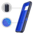 thumbnail image 3 of Xhy Google Pixel 8 Case with Belt Clip Holster Military Grade Heavy Duty Protection 3 in 1 Shockproof Armor Rugged Durable Detachable for Pixel 8 Phone - Dark Blue+Blue, 3 of 7