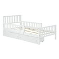 thumbnail image 6 of Bellemave Twin Bed with Storage Drawers and Fence Rails, Wood Platform Beds Frame with Headboard, Twin Size Storage Bed for Kids Boys Girls Teens（White), 6 of 8