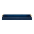 thumbnail image 2 of Kate and Laurel Lipton Narrow Decorative Tray with Polished Metal Handles, 10" x 24", Navy Blue and Gold, Chic Accent Tray for Display and Storage, 2 of 4