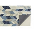 thumbnail image 6 of HomeRoots 2' X 3' Blue Ivory And Gray Wool Geometric Tufted Handmade Area Rug, 6 of 7