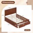 thumbnail image 3 of Gymax Full Size Bed Frame w/Storage Drawers Headboard Wooden Slat Support Walnut, 3 of 10