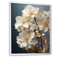 thumbnail image 2 of Designart "Elegance In White And Gold Hydrangea II" Hydrangea Floater Framed Wall Art Living Room, 2 of 5