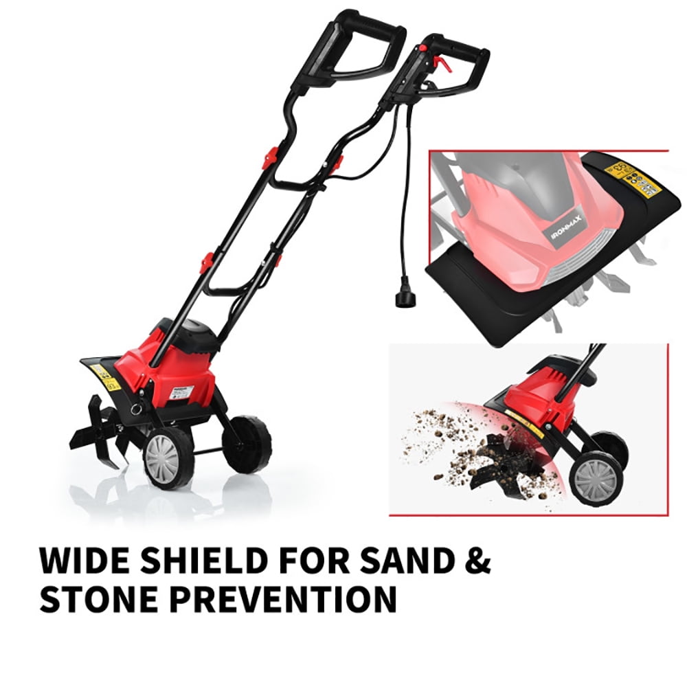 Resenkos 14-Inch 10 Amp Corded Electric Tiller and Cultivator 9-Inch Tilling Depth