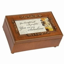 cottage garden you are my sunshine rich walnut finish jewelry music box - plays song you are my sunshine
