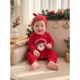 thumbnail image 6 of RUINIXCW Infant Boy Girl Christmas Outfit Long Sleeve Crew Neck Romper and Hat Set, 6 of 8