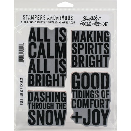 UPC: 0787790628613 | Tim Holtz Cling Stamps 7 X8.5 -Bold Tidings #4