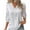 White, variant on NaWent Up to 40% off Fashion Women's V-Neck 3/4 Sleeve Casual T-shirt Solid Blouse Top Purple S