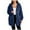 Dark Blue, variant on Women's Fuzzy Shearling Coat, Winter Warm Oversized Jacket with Lapel Collar, Casual Zipper Outwear for Daily Use Brown, S
