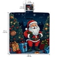 thumbnail image 2 of Santa Claus Canvas Picnic Blanket Outdoor Waterproof Portable Mat for Camping Beach Park - Lightweight Foldable Picnic Rug with Carry Strap - Extra Large Size Family-Friendly Plaid Pattern, 2 of 6