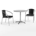 thumbnail image 2 of Emma + Oliver 31.5" Round Aluminum Table Set-2 Black Rattan Chairs, 2 of 13
