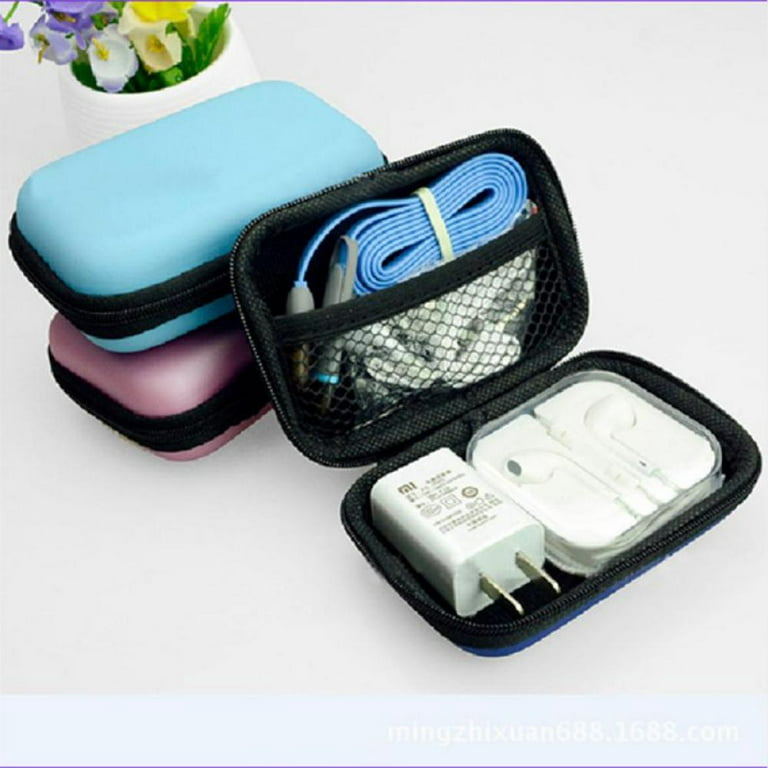 Small Electronic Organizer Cable Bag, Travel Portable 2 PCS Electronic  Accessories Storage Bag Soft Carrying Case Pouch for Hard Drive, Cord,  Charger