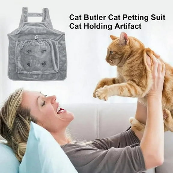 Cat Carrier Apron with Holes Outdoor Travel Small Cat Dogs Hanging Chest Bag Sleeping Pocket Winter Plush Pets Carrier