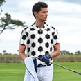 thumbnail image 4 of Daiia Soccer Ball Pattern Men’s Polo Shirts,Solid Deck Shirt,Classic Fit, Breathable Cotton Polo for Casual and Sport Wear-4X-Large, 4 of 7