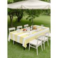 thumbnail image 5 of 60x102 Inch Outdoor Tablecloth with Umbrella Hole Zipper Rectangle Yellow Striped Rectangular Tablecloths Outside Waterproof Contemporary Simple Horizontal Lines Patio Table Cloth Cover for Picnic, 5 of 8
