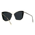 thumbnail image 4 of Womens Jewel Futuristic Metal Rim Flat Panel Lens Butterfly Sunglasses Gold Orange Tort, 4 of 4