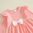 thumbnail image 6 of Cjfdfy Toddler Baby Girl Fall Winter Outfit Cute Floral  Bow Long Sleeve Tops And Pants Two-piece Set Infant Outfit Long Sleeve Ribbed Tops And Stretch Pants, 6 of 9