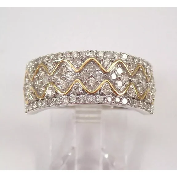 2Ct Round Lab Created Diamond Cluster Wedding Band Ring 14k Two Tone Gold Plated