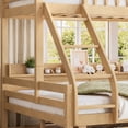 thumbnail image 5 of Leumius Twin XL over Queen Bunk Bed with Storage Drawers, Chic Curved Guardrail & Side Storage Shelves, Bunk Bed Frame with Ladder Natural, 5 of 9