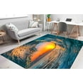 thumbnail image 4 of Seascape Rug, Landscape Rugs, Small Rug, Wave Rugs, Stair Rug, Office Decor Rugs, Surfer Wave Landscape Rugs, Pattern Rug, 2.6'x6.5' - 80x200 cm, 4 of 7