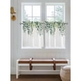 thumbnail image 7 of Half Window Curtain 36 Inches Long, Teal Botanical Window Treatment Curtain Drapes, Sage Green Eucalyptus Leaves Watercolor Small Tier Curtains for Bathroom Over Sink, 27.5"x36", 2 Panels, 7 of 7