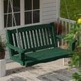 thumbnail image 3 of Wildridge Classic Mission Porch Swing, Turf Green - Outdoor Weather Resistant Recycled Plastic Furniture for Patio, 3 of 4