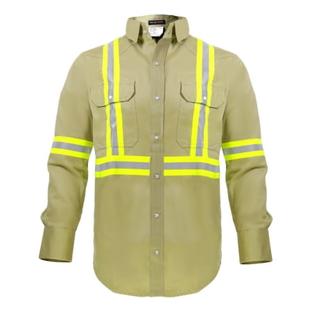 Flame Resistant FR High Visibility Shirt ? 88%C/12%N ? 7 oz twill