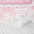 thumbnail image 5 of Manfei Pink Princess Letter L Bow Twin Quilt Set, Boho Damask Flower Twin Coverlet Set for Girls Women, 5 of 7