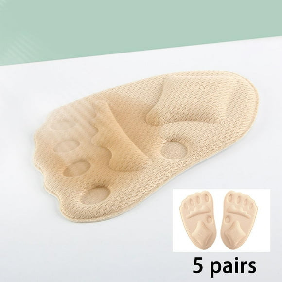 5 pares de insertos de cojín de , esponja suave antideslizante, cojines transpirables autoadhesivos para el antepié para mujeres, previene , beige Colco Almohadilla metatarsal