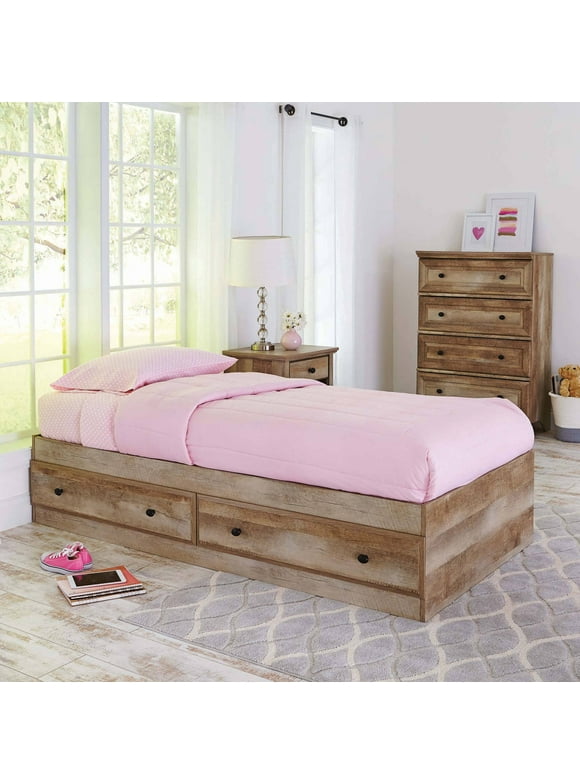 Better Homes & Gardens Crossmill Mates Storage Bed, Twin, Weathered Finish