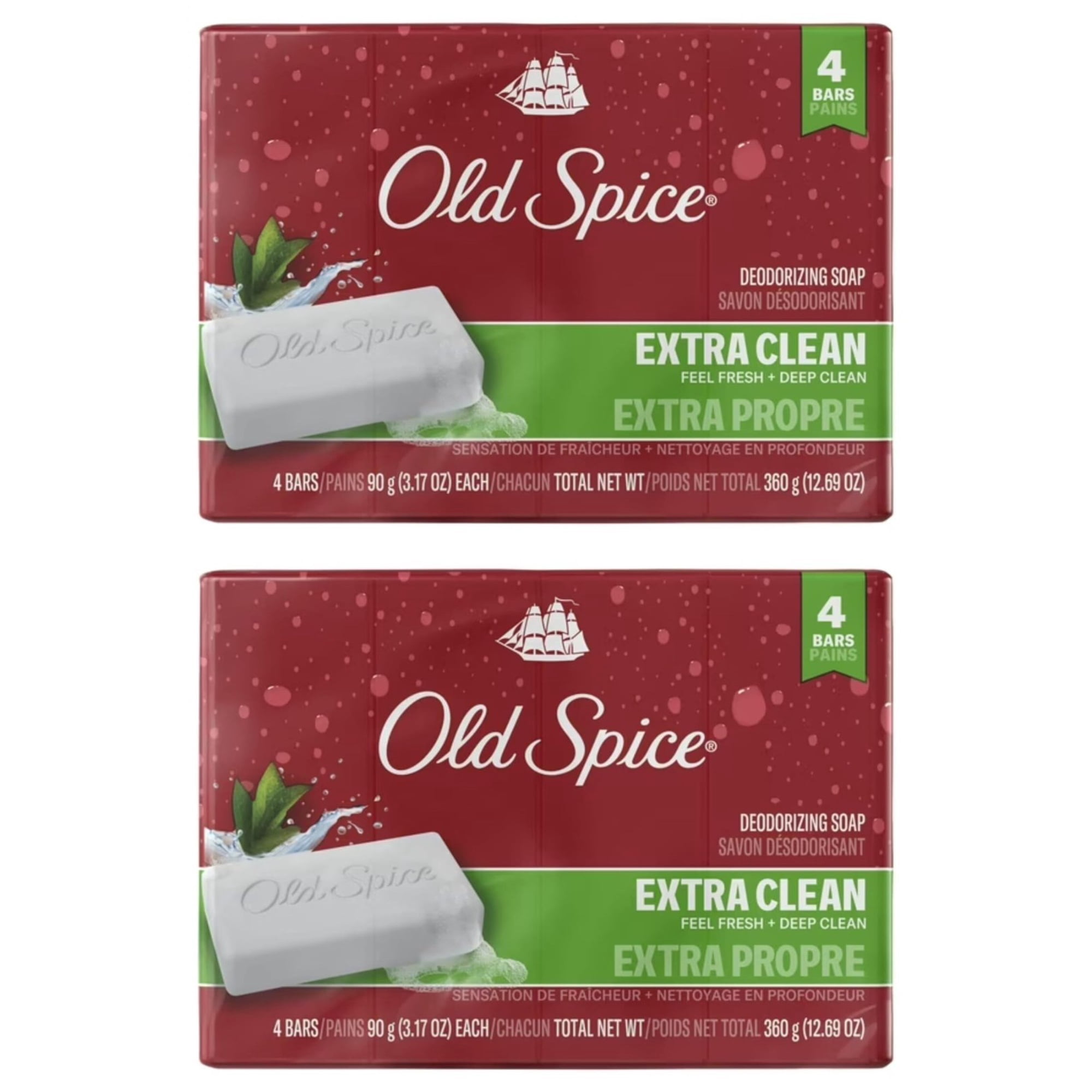 Old Spice Bar Soap for Men Palm Tree Extra Clean Fresh Deep Clean 3.17 OZ 8 Bars