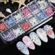 thumbnail image 1 of 60 piezas Flor Mariposa Nail Art Charms Glitter Calcomanías Decoración 3D Nail Flower Diseño plano Acrílico Nail Art para mujeres DIY Manicura Joyería Salón Accesorios de uñas Suministros Xemadio HMHZ355-7, 1 of 2